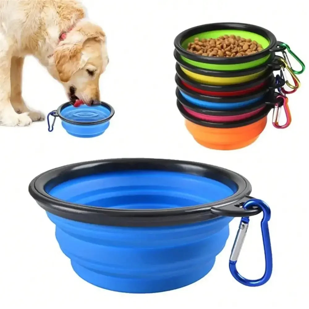 Folding Portable Pet Food And Water Bowl