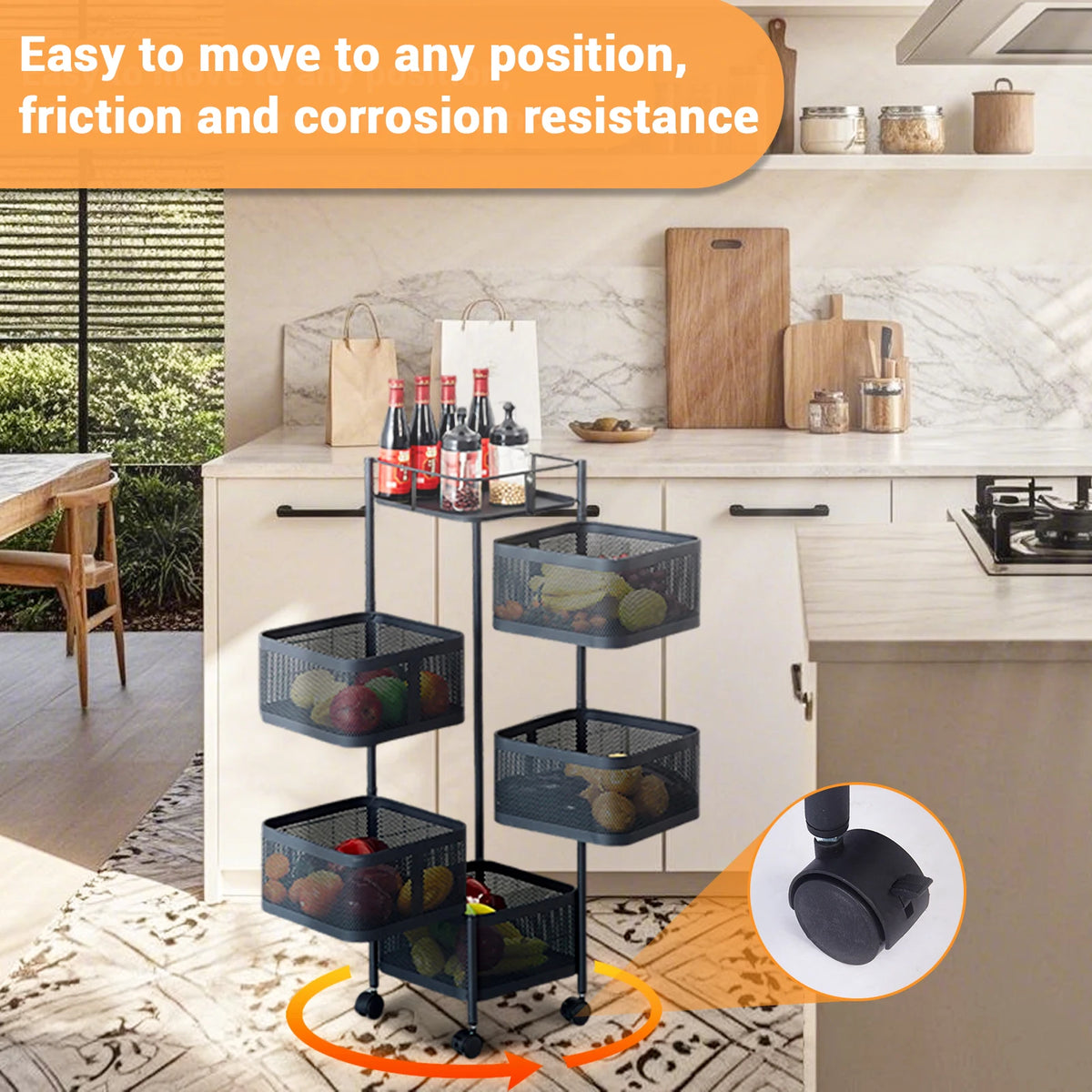 HobbyLane Five Layer 360 Degree Rotatable Trolley Rack