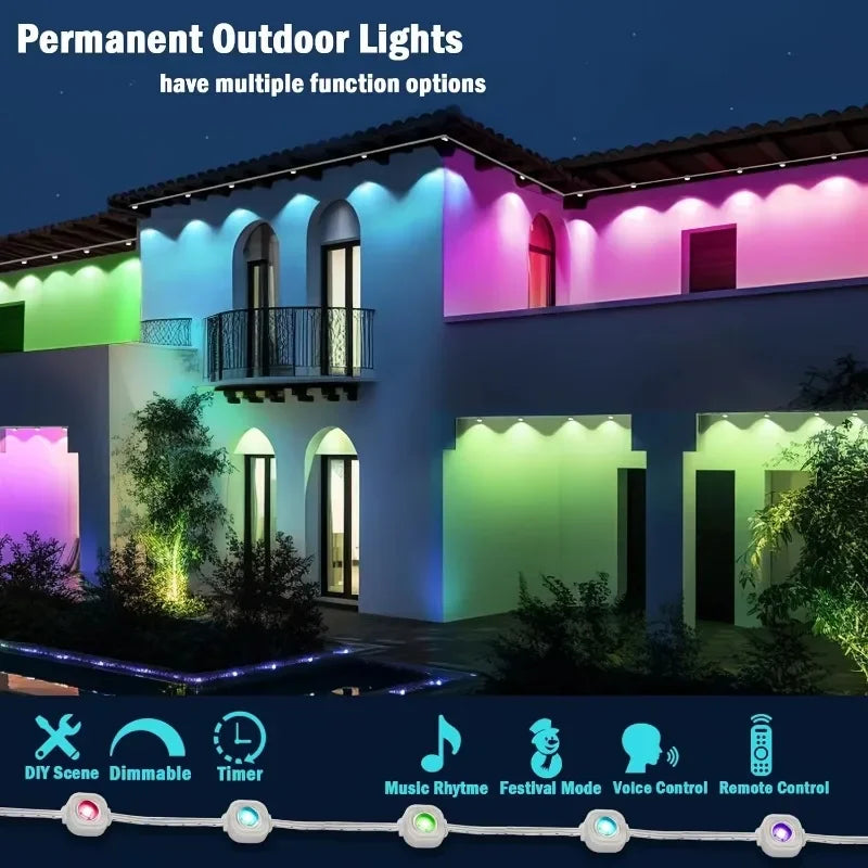 MIMIRGB Smart RGBIC Permanent Outdoor Eaves Lights
