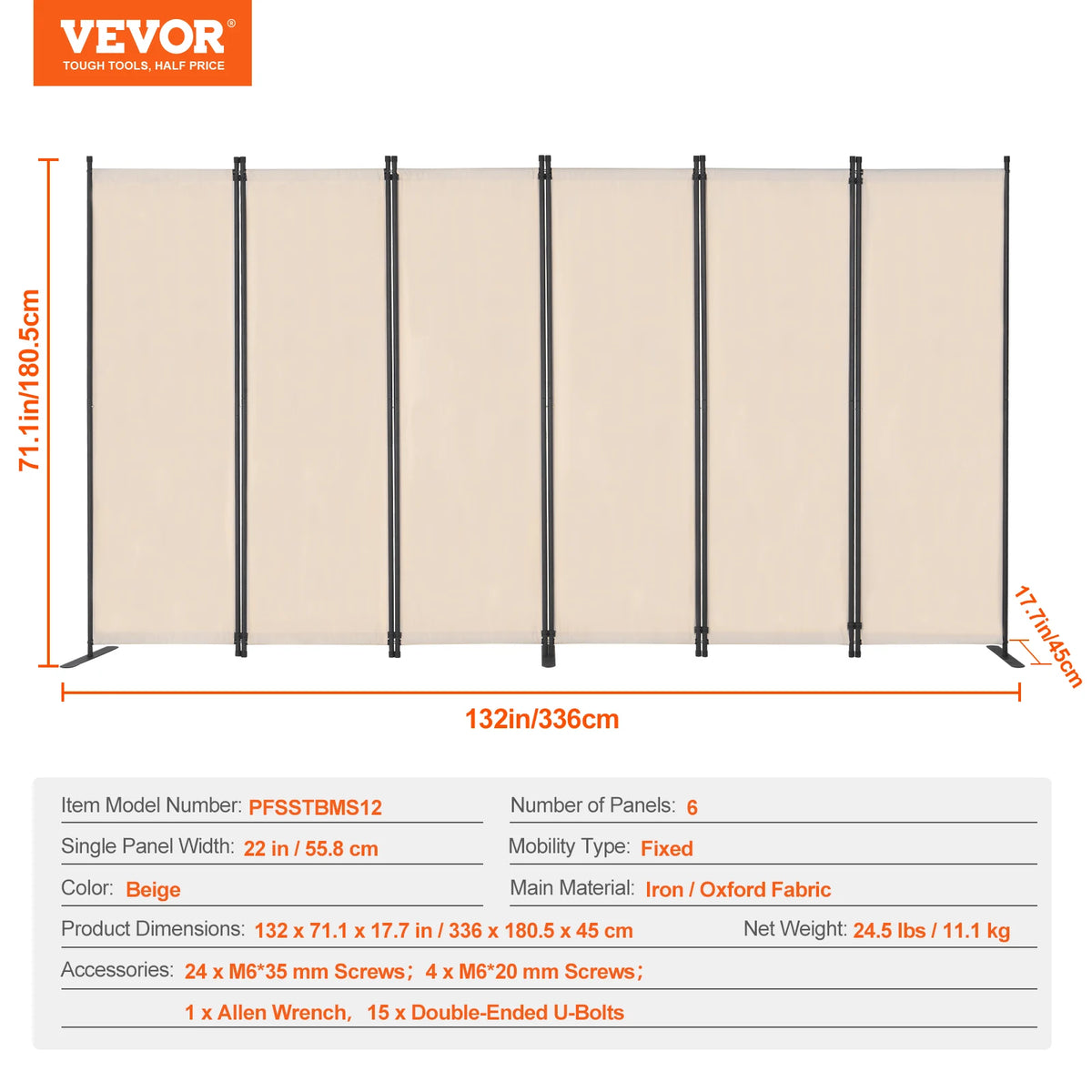 Compact Folding Room Divider Privacy Screen