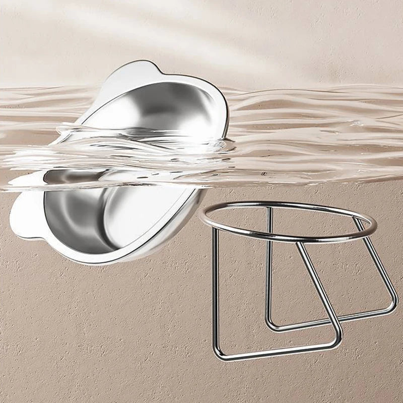 Booteely Tilted Stainless Steel Cat Food Bowl