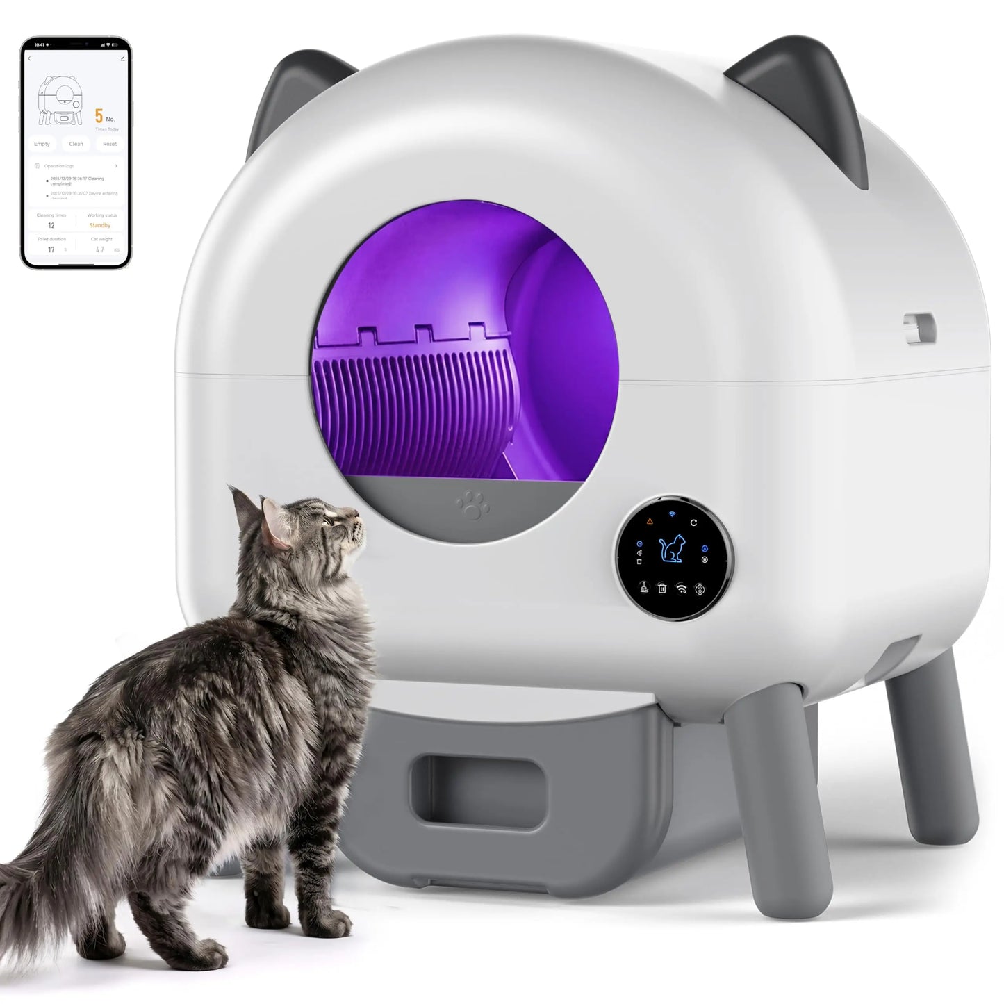 HiMiss Automatic Self Cleaning Cat Litter Box