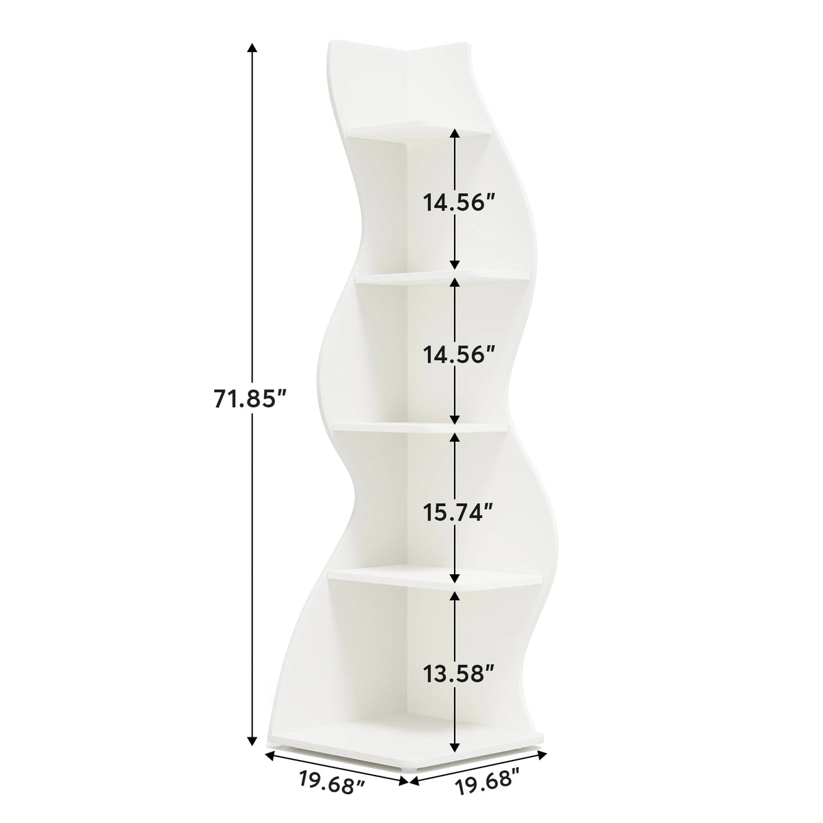 Tribesigns Modern 5-Tier Wooden Corner Bookshelf