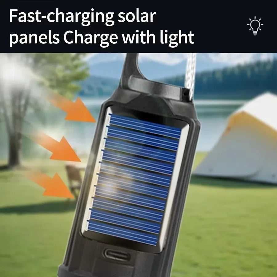 Portable Outdoor Solar Rechargeable LED Camping Lantern