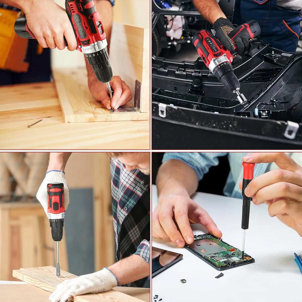 Cordless Drill Home Repair And Maintenance Tool Set