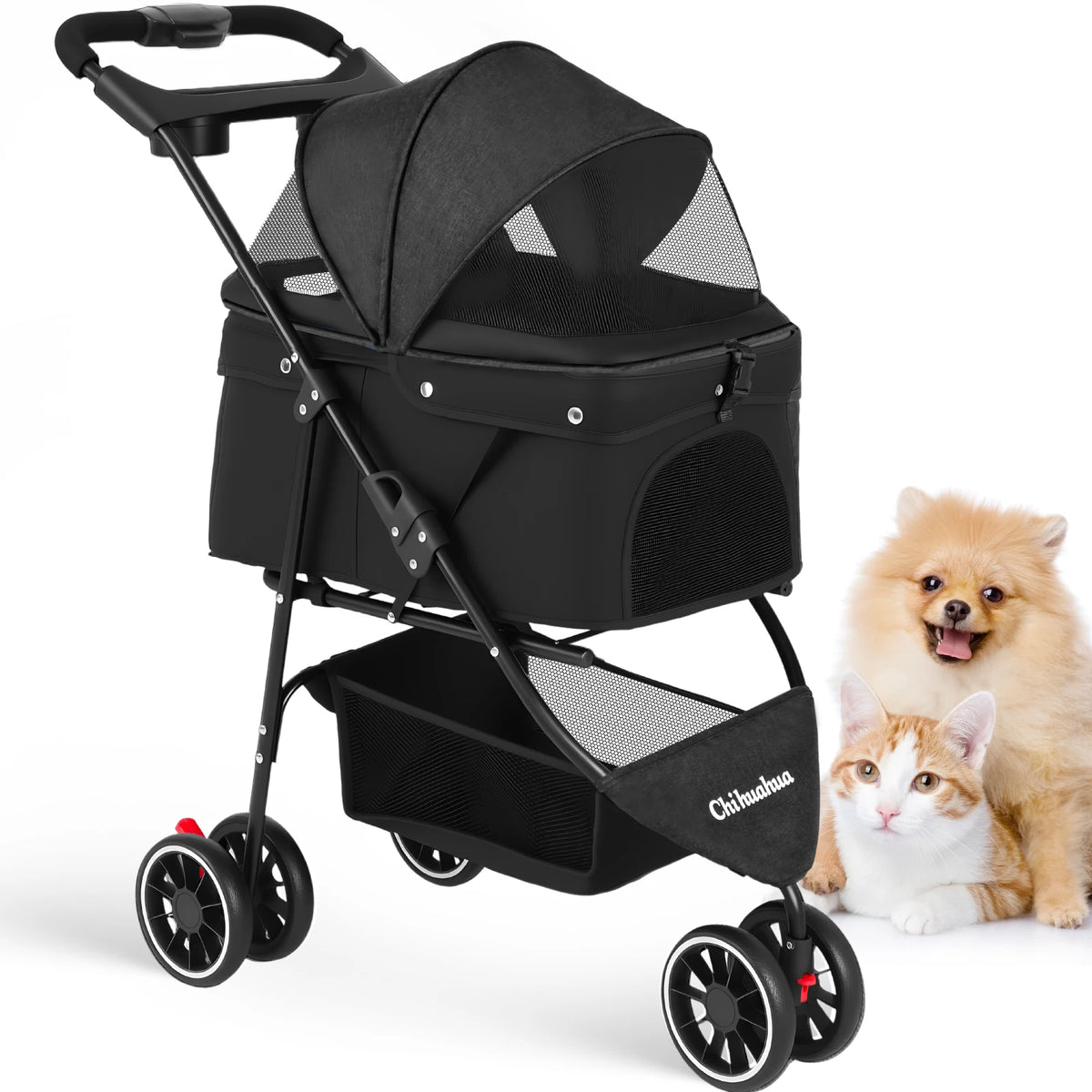 CHIHUAHUA Pet Stroller For Small Dogs And Cats Foldable