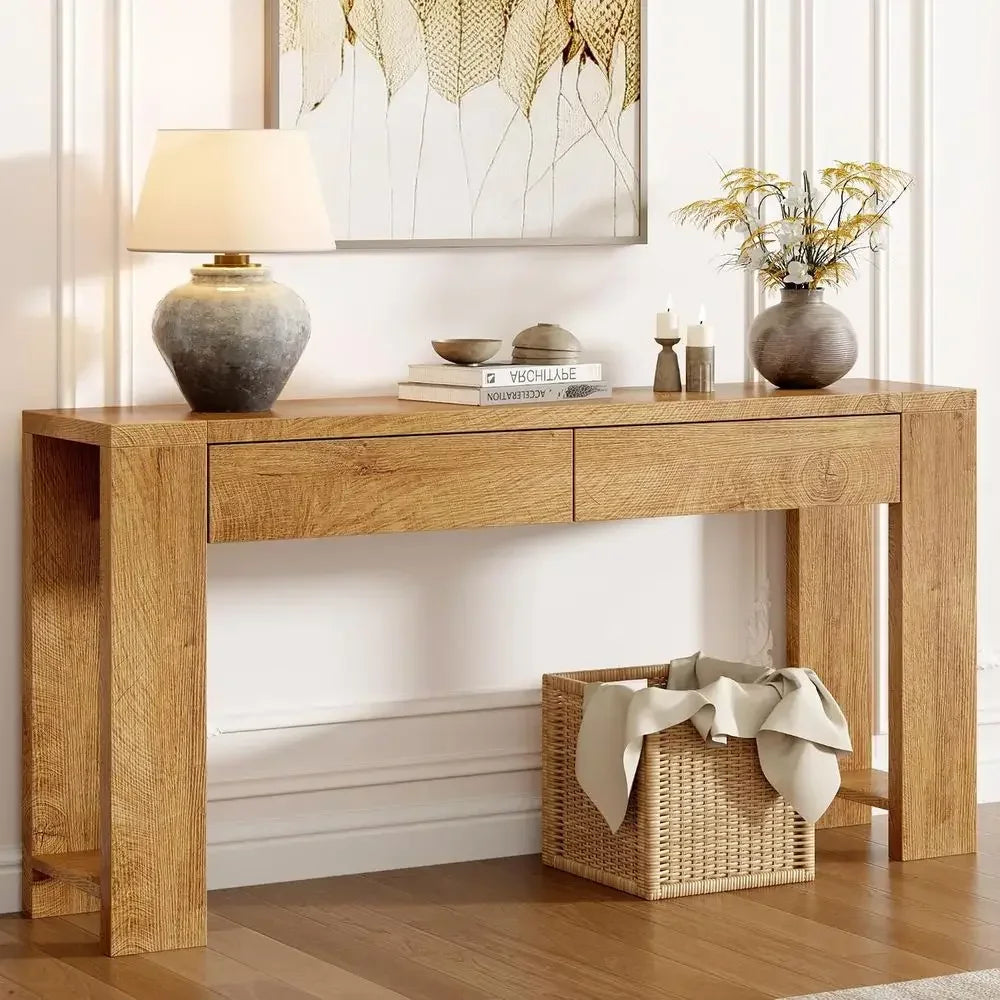Sofa Table With Wooden Doors For Entryway And Living Room