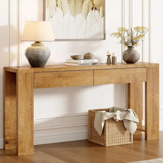 Sofa Table With Wooden Doors For Entryway And Living Room