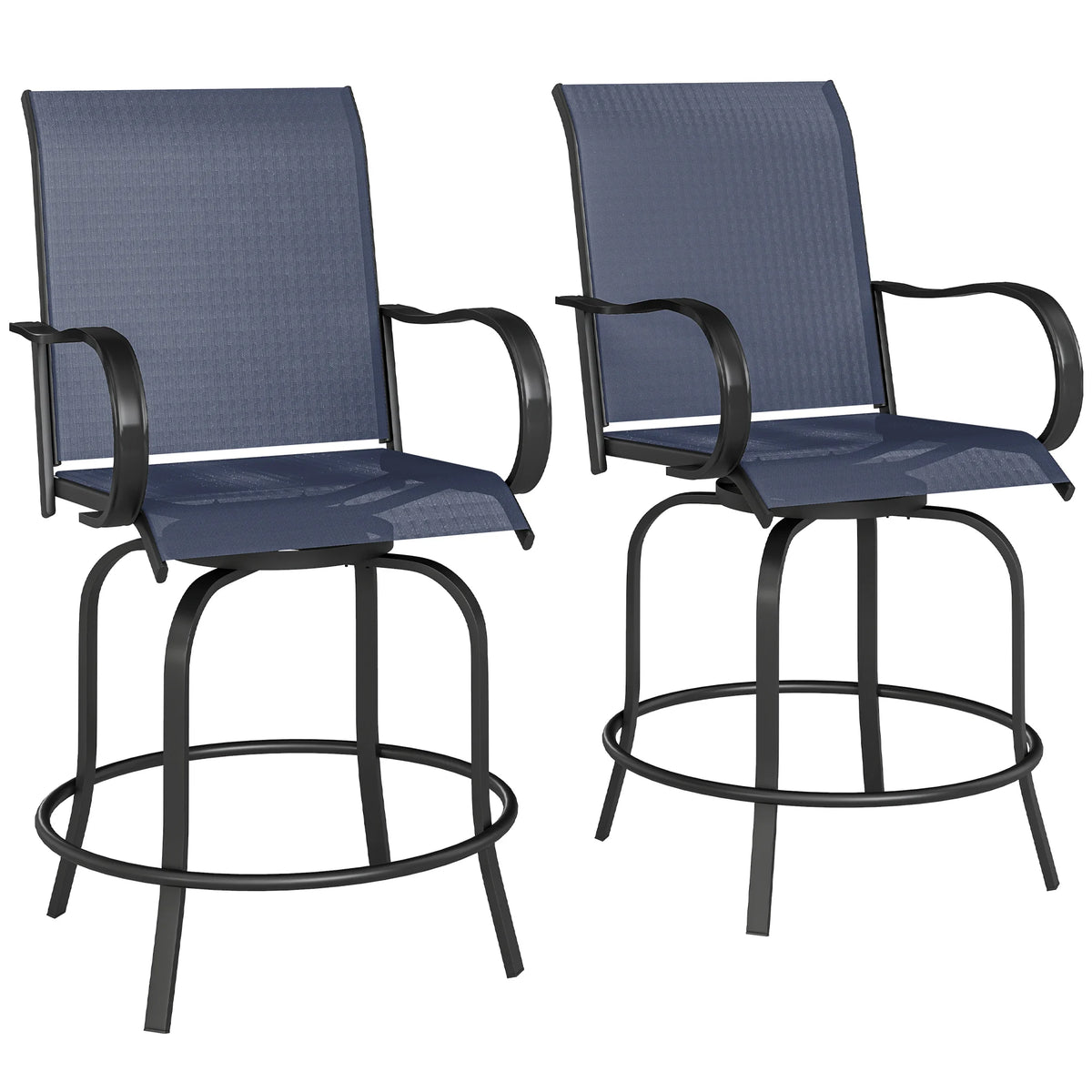 Outsunny Outdoor Bar Stools With Armrests