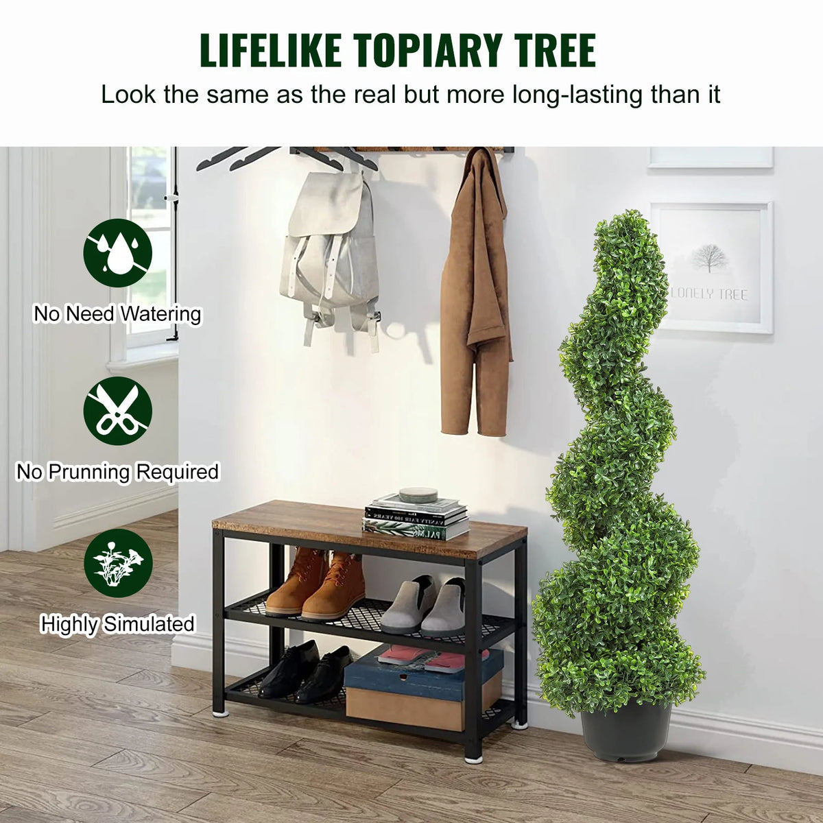 Artificial Boxwood Spiral Topiary For Garden Decor