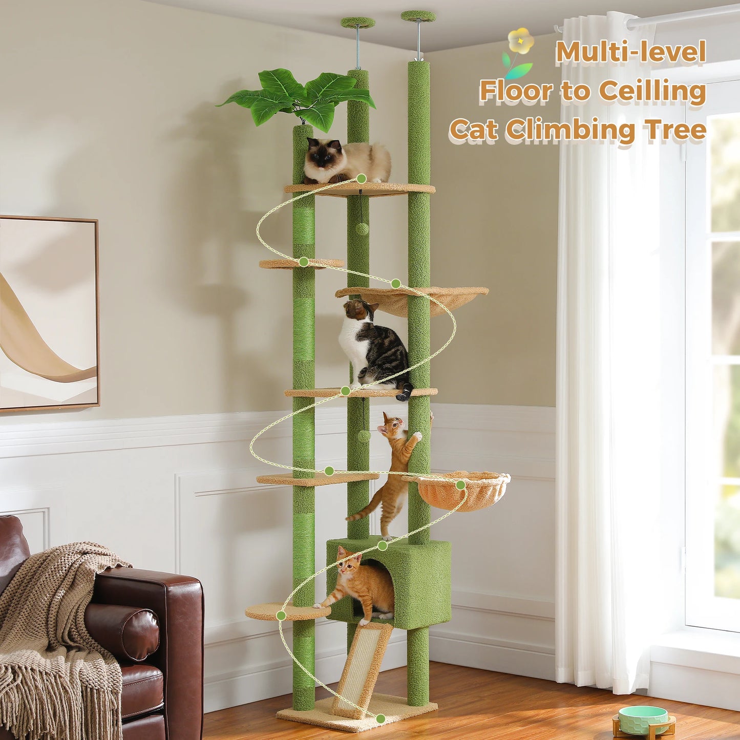 Petepepla Floor To Ceiling Cat Tree Tower