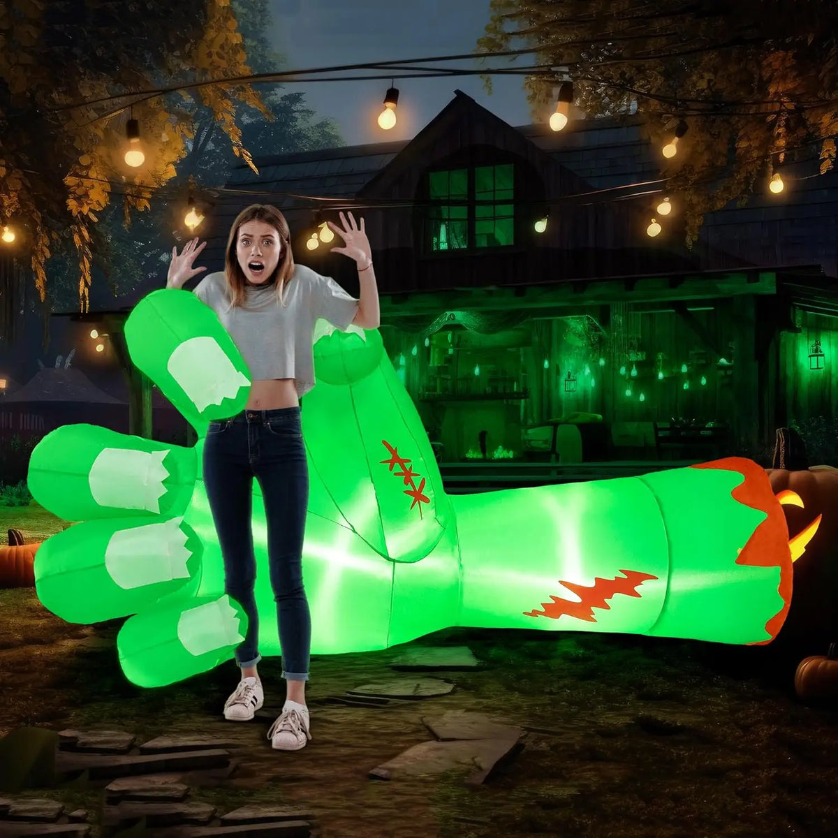 Joyfy Giant Zombie Arm Halloween Inflatable Decoration