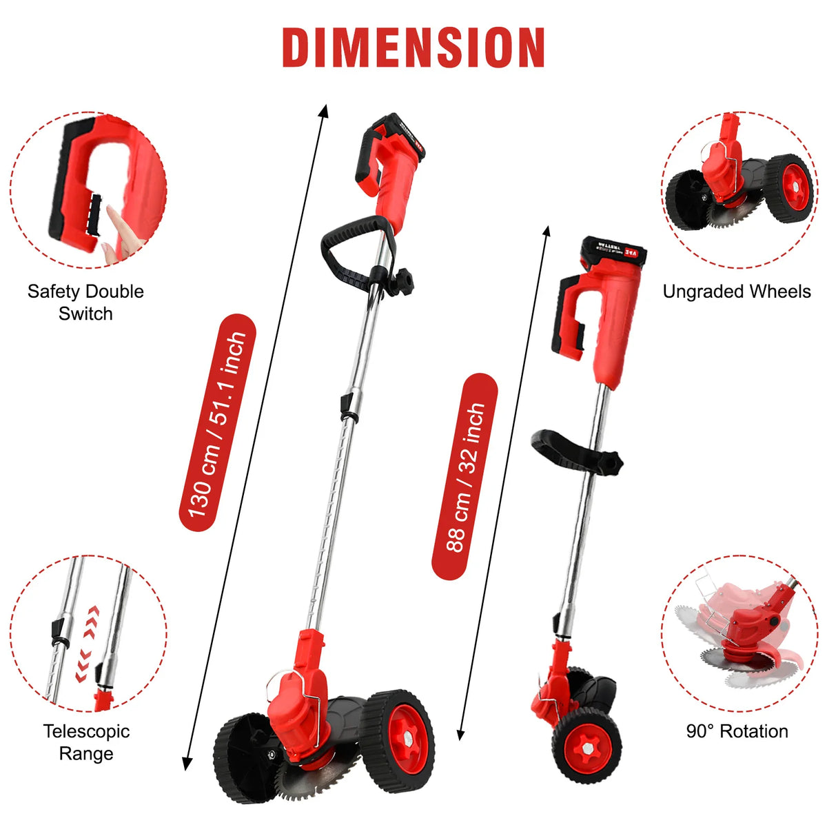 Cordless 3 In 1 Grass Trimmer Edger And Mower