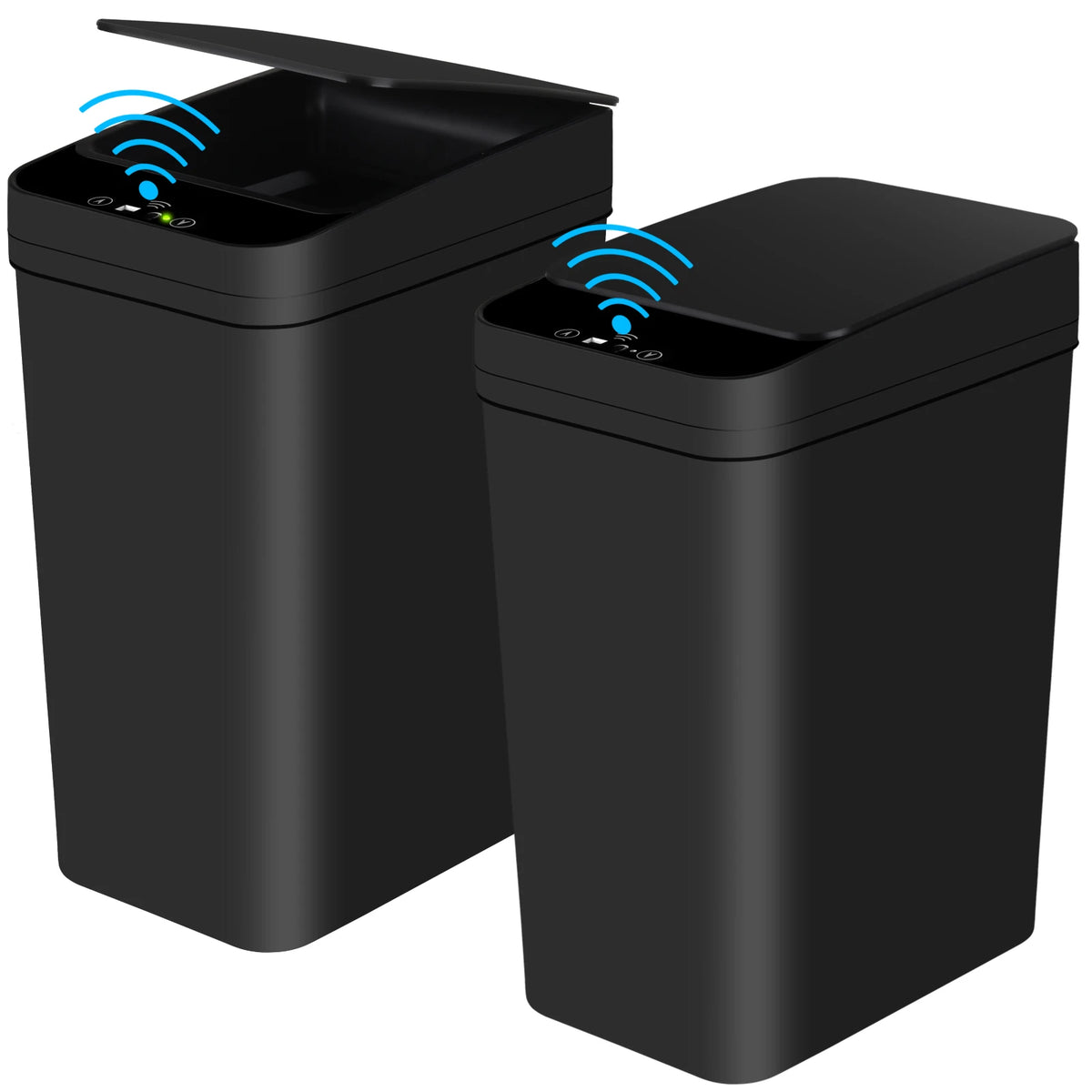 Two Pack Touchless Motion Sensor Trash Cans Slim Design