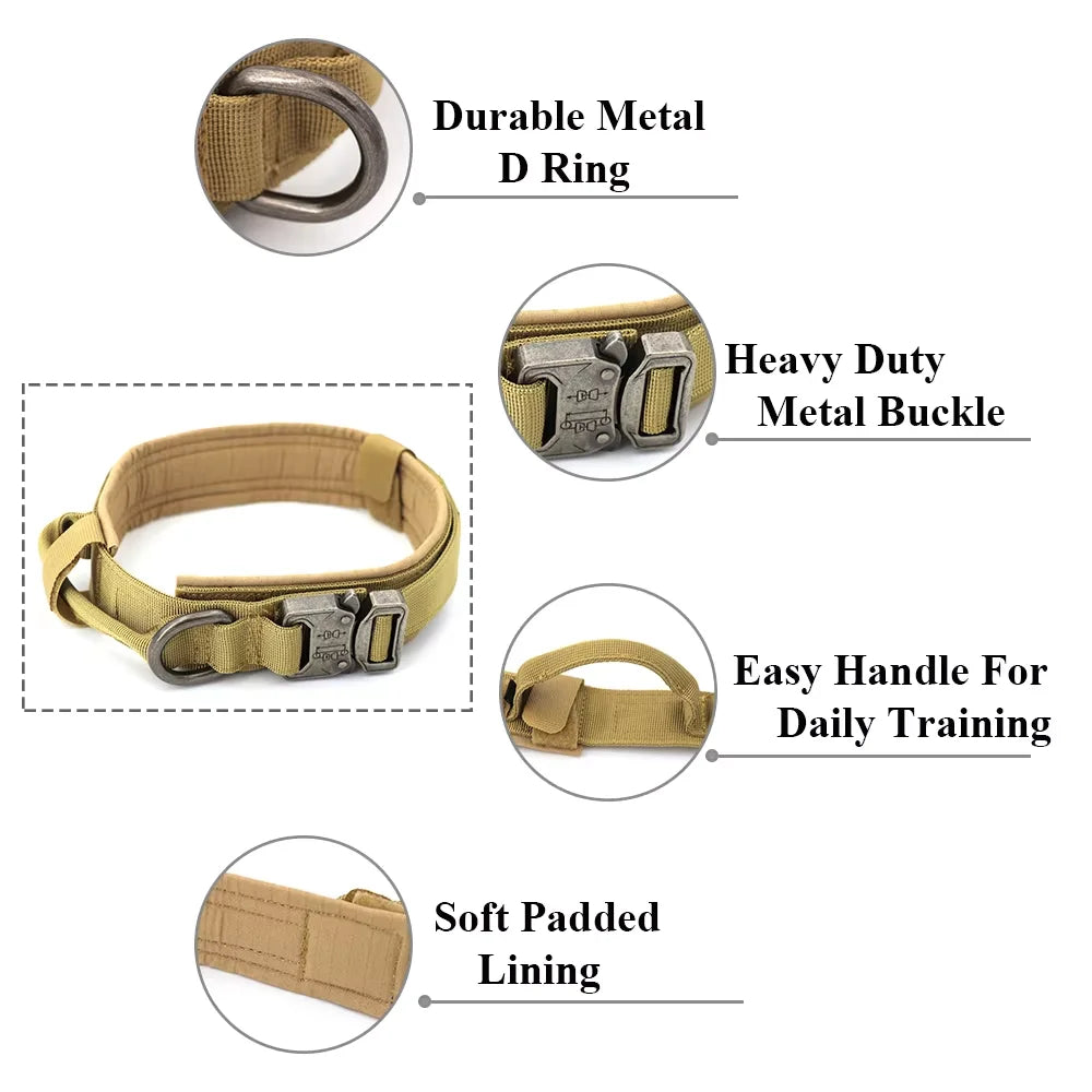 Adjustable Tactical Dog Training Collar With Leash Set
