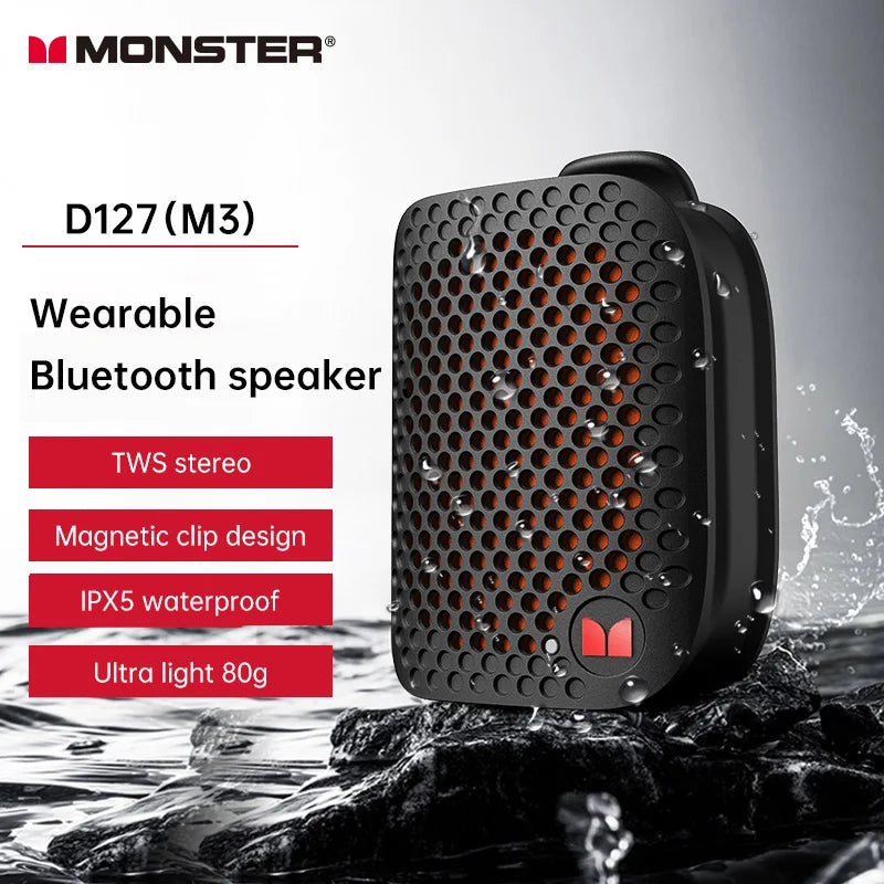 Monster M3 Magnetic Clip On Bluetooth Speaker
