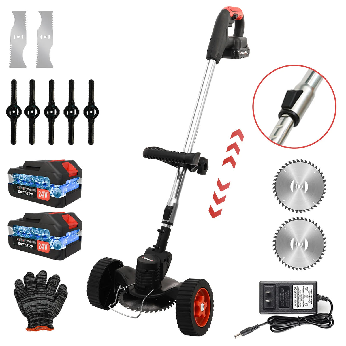 Cordless Lawn Trimmer Weed Wacker String Trimmer Edger Tool Electric Brush 2 x 21 3C 1300mAh Batteries Charger for Lawn Gard
