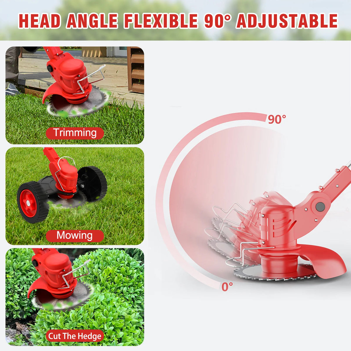 Cordless 3 In 1 Grass Trimmer Edger And Mower