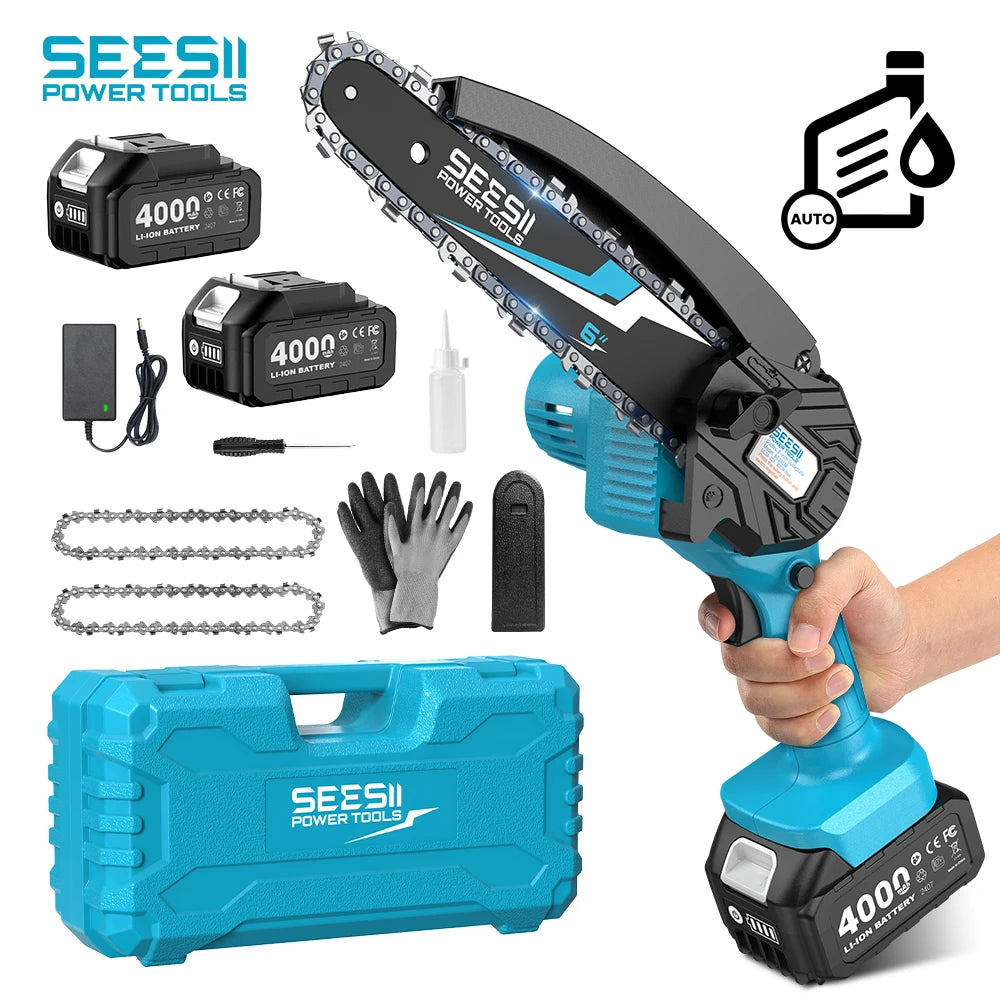 Seesii Cordless Mini Chainsaw Electric Garden Pruner