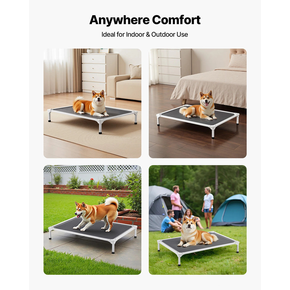 SucceBuy Portable Elevated Dog Bed With Breathable Mesh