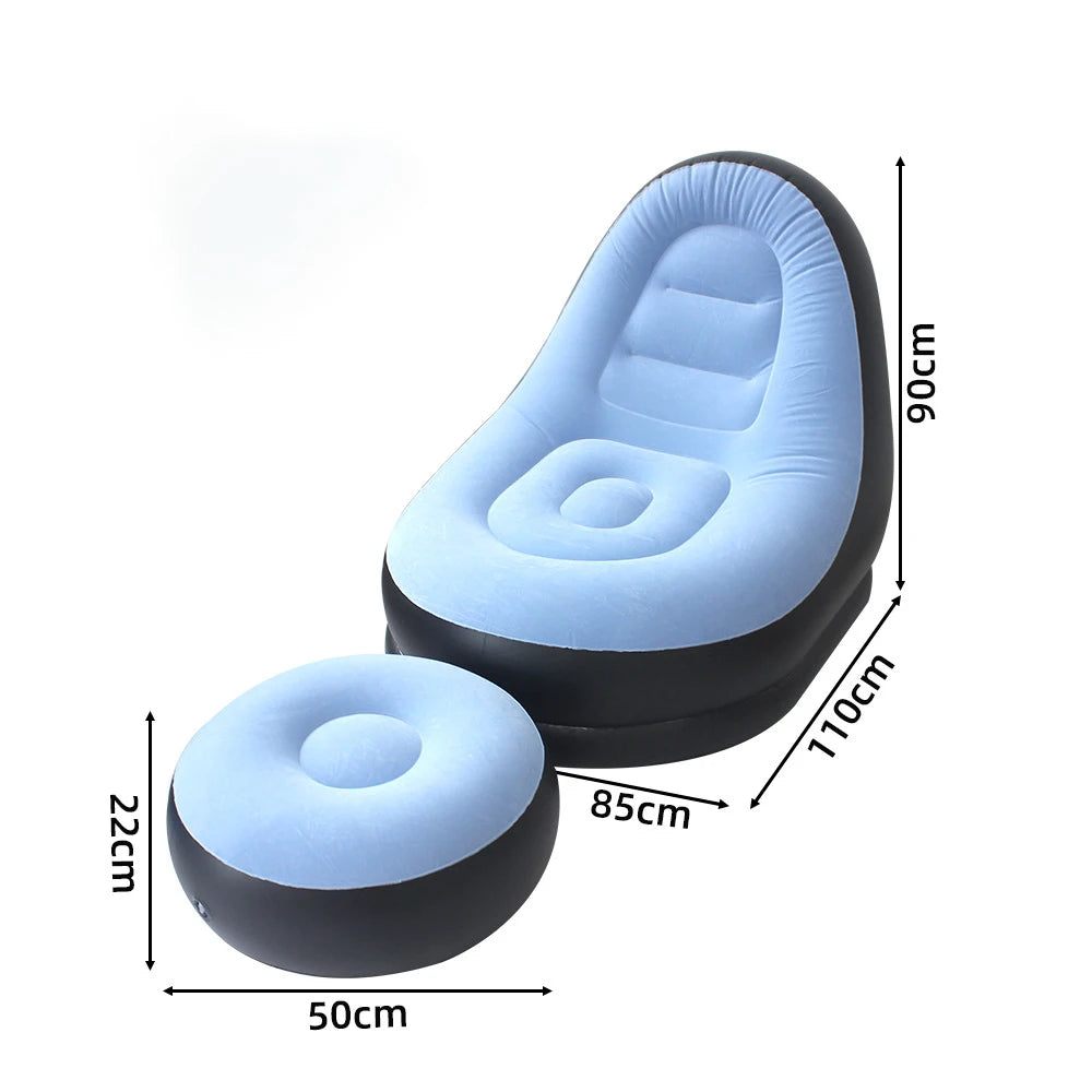 Wonflex Inflatable Flocking Sofa Set With Footstool