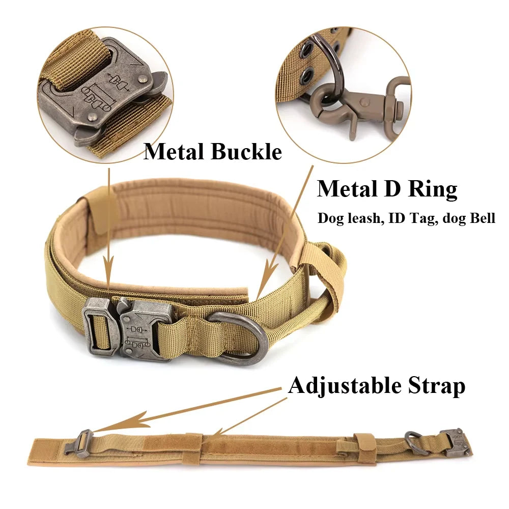 Adjustable Tactical Dog Training Collar With Leash Set