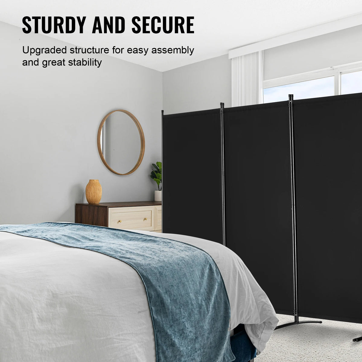 Compact Folding Room Divider Privacy Screen