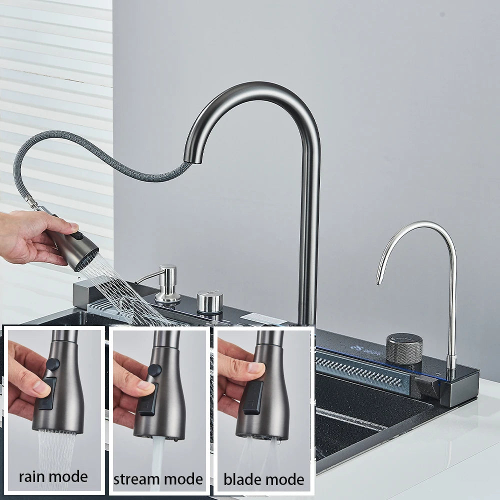 304 Stainless Steel Kitchen Waterfall Sink Undermount