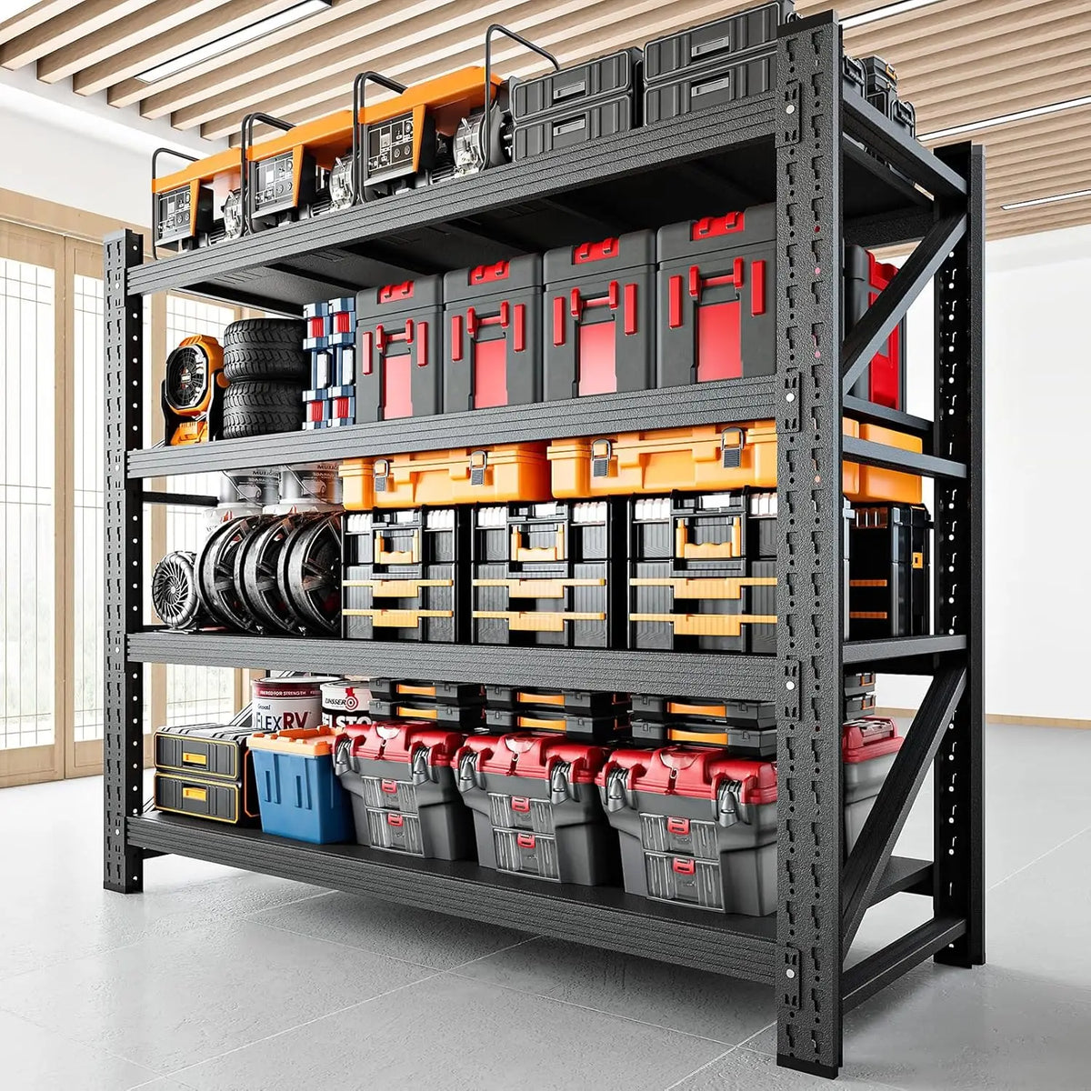 Heavy Duty Garage Shelving Unit Metal Construction