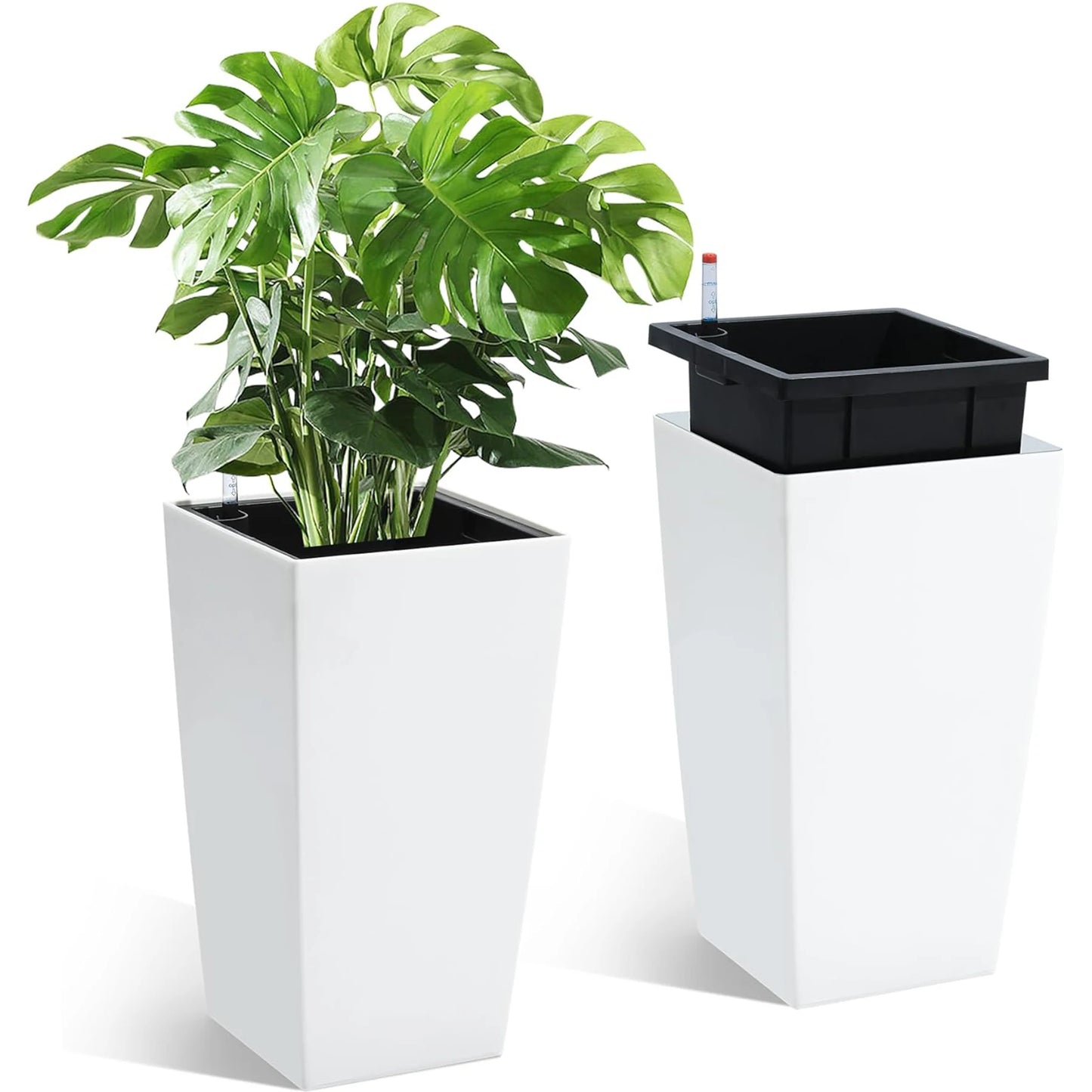 HiMISS Self Watering Planters Set Tall Indoor Outdoor