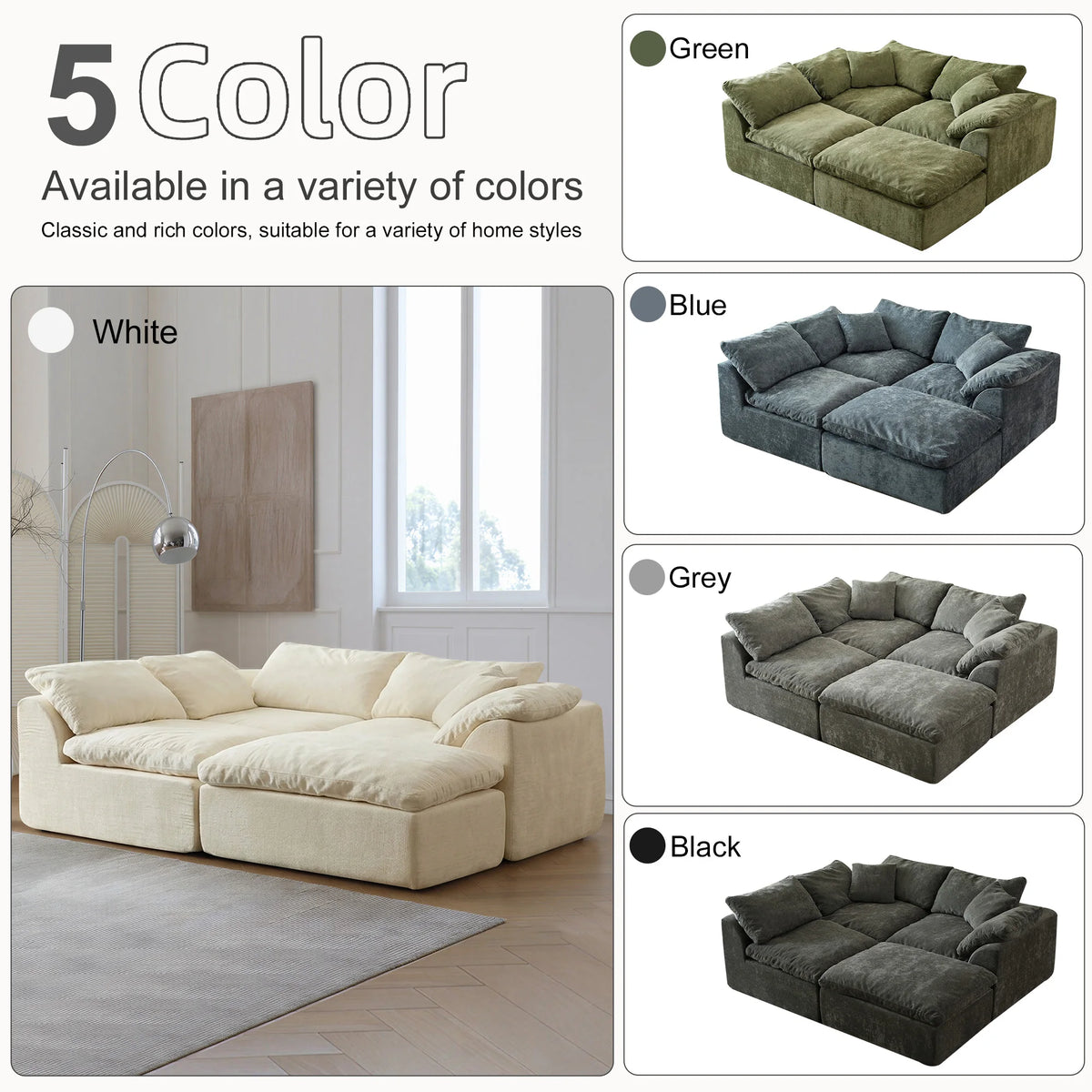 Yeflixvrau Modern Modular Sectional Sofa