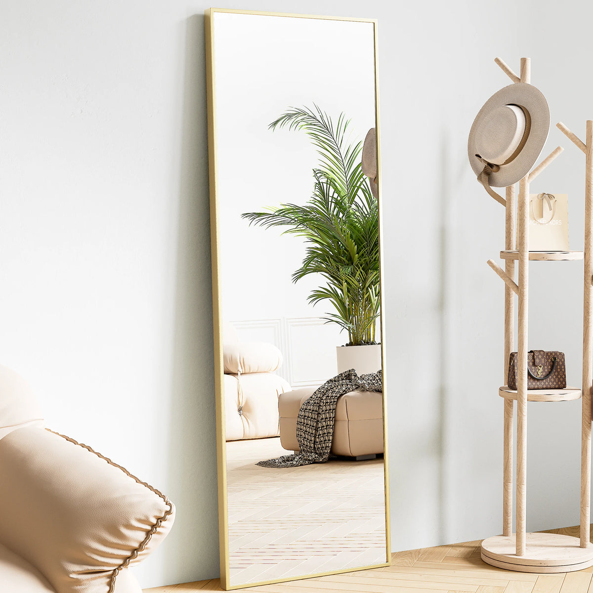 JHK Full Body Wall Mirror With Aluminum Frame