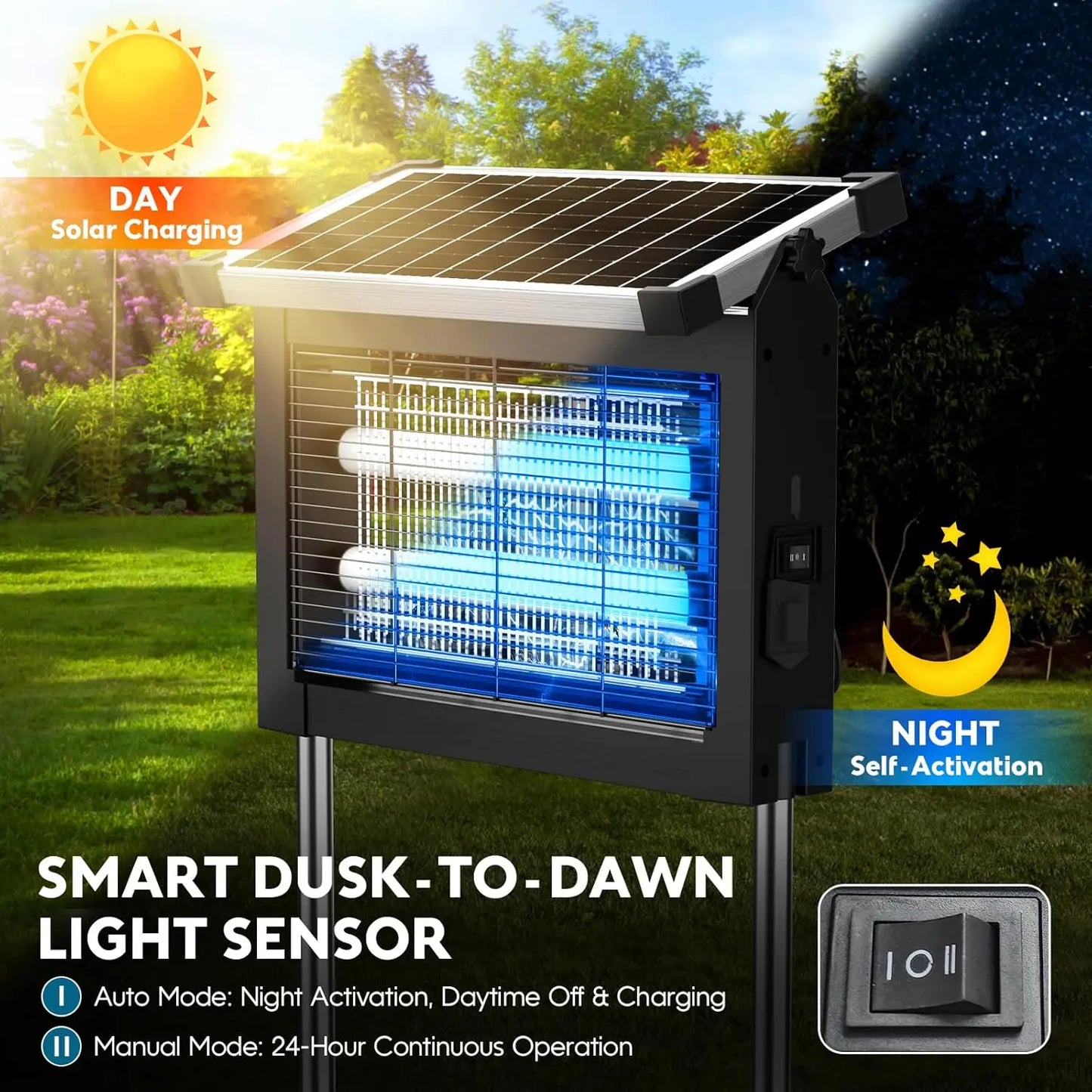Solar Bug Zapper Outdoor 4500V Mosquito Zapper
