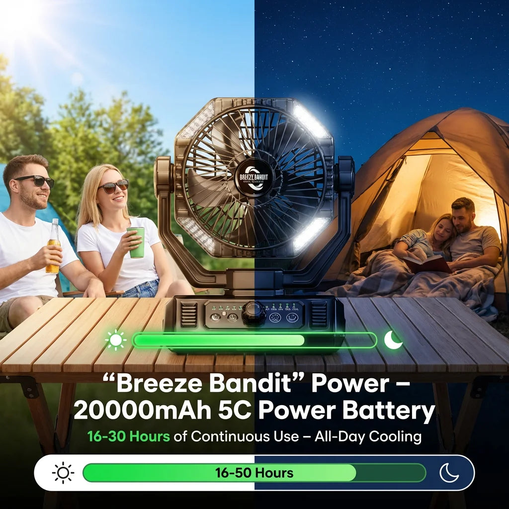 coldSky Rechargeable Camping Fan With LED Lights