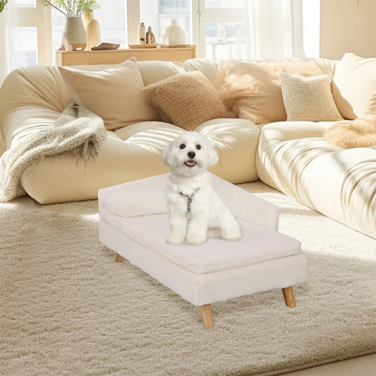 BINGOPAW Elevated Pet Bed With Cozy Waterproof Pad