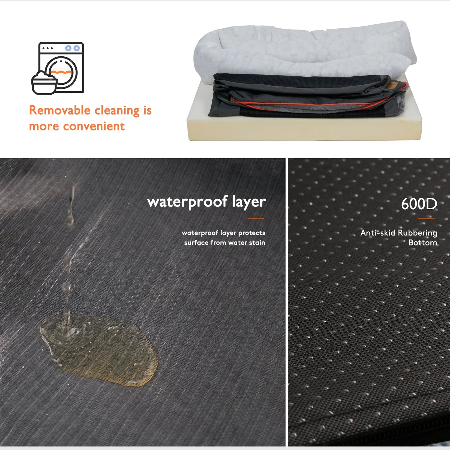 Bingopaw Dog Bed With Waterproof Removable Washable Cover