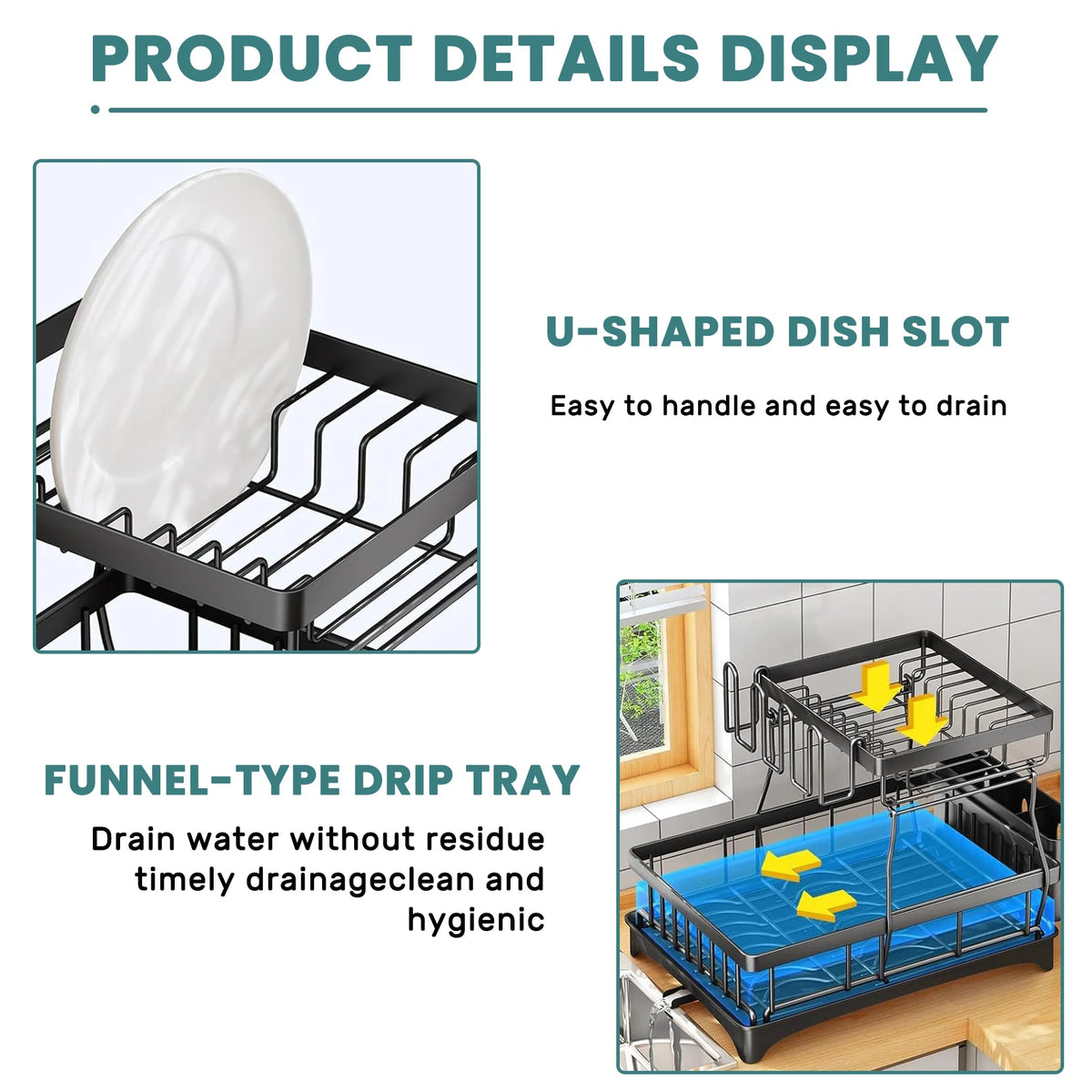 Two Tier Kitchen Dish Drying Rack