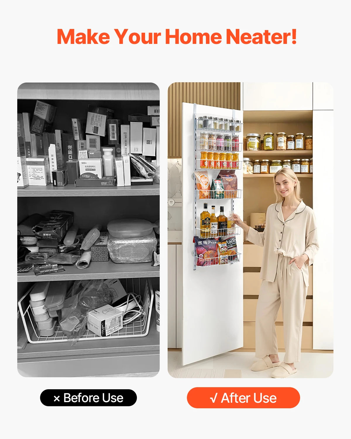 SucceBuy Heavy Duty Over The Door Spice Rack Organizer