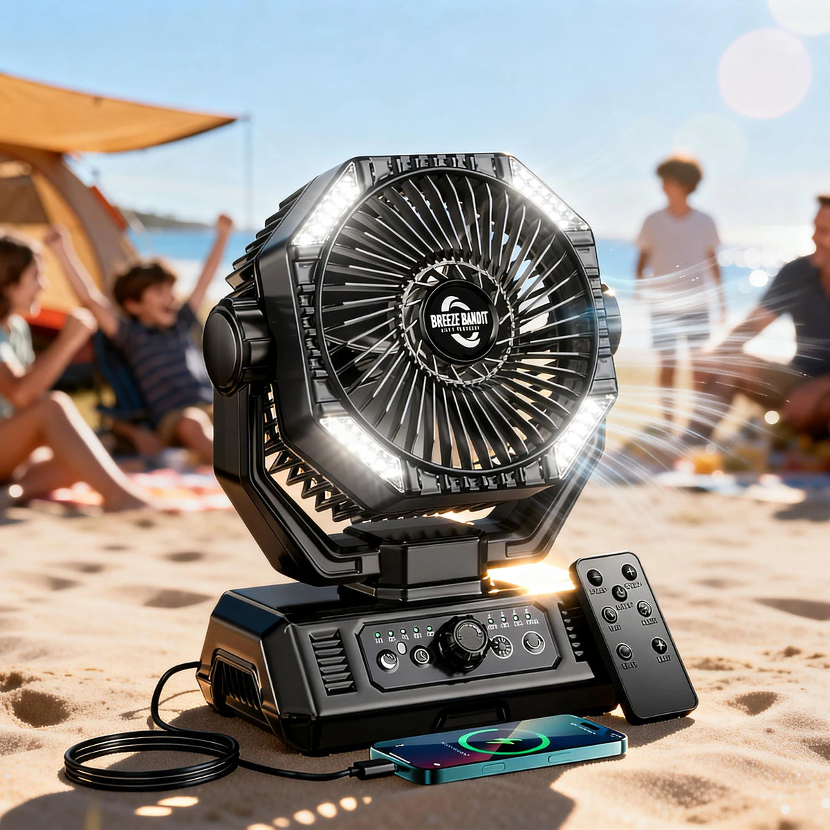 coldSky Rechargeable Camping Fan With LED Lights