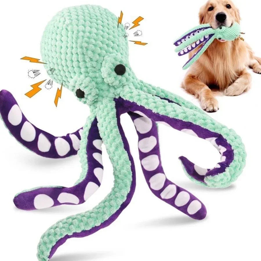 Plush Octopus Dog Toy With Interactive Sound