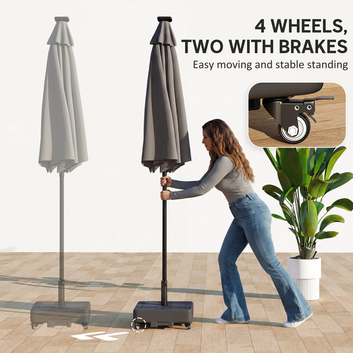 Outsunny Rolling Heavy Duty Patio Umbrella Base