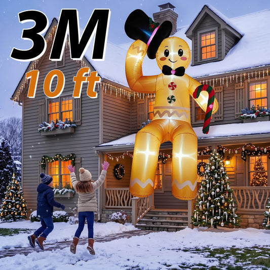 AlliLit LED Christmas Gingerbread Man Inflatable Decor