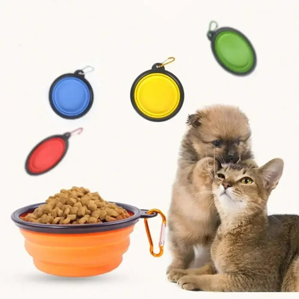 Folding Portable Pet Food And Water Bowl