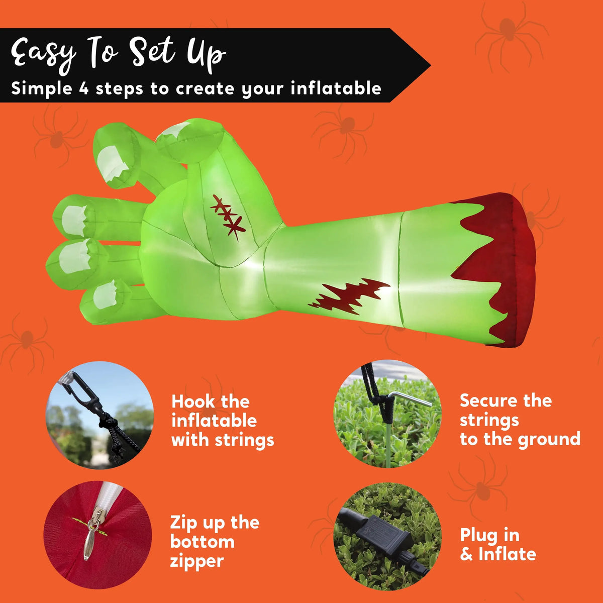 Joyfy Giant Zombie Arm Halloween Inflatable Decoration