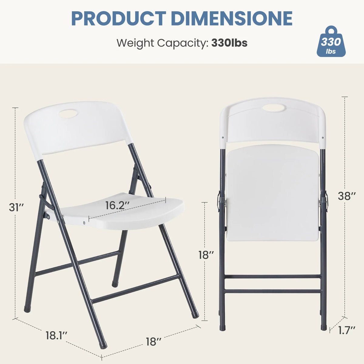 Jhk Heavy Duty Stackable Folding Chair