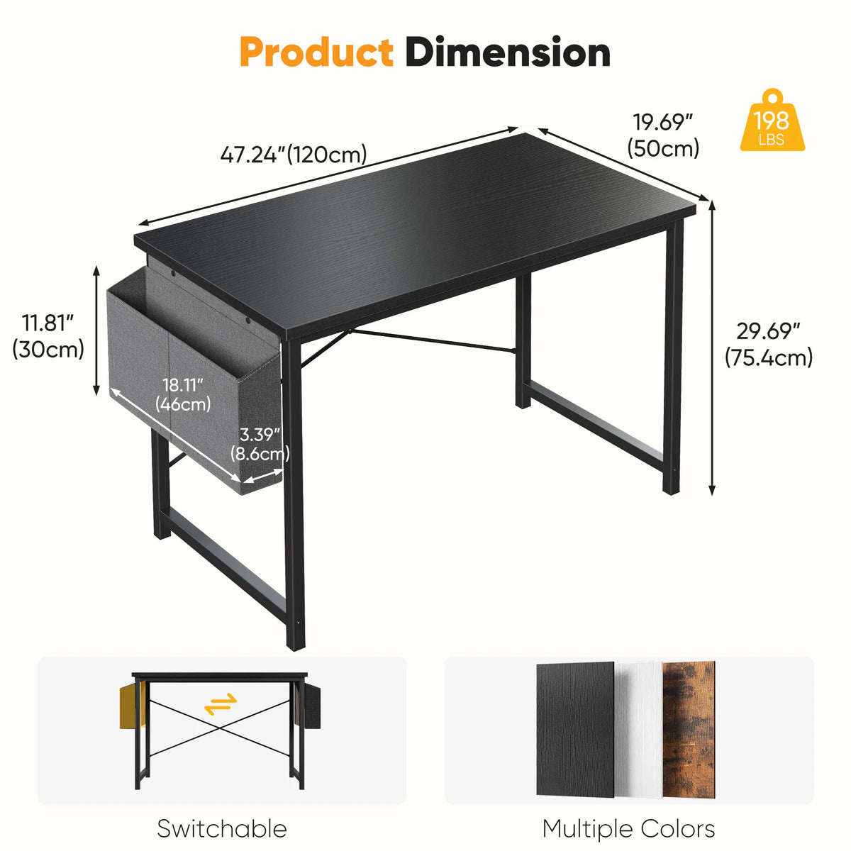 JHK Computer Gaming Desk With Storage Bag