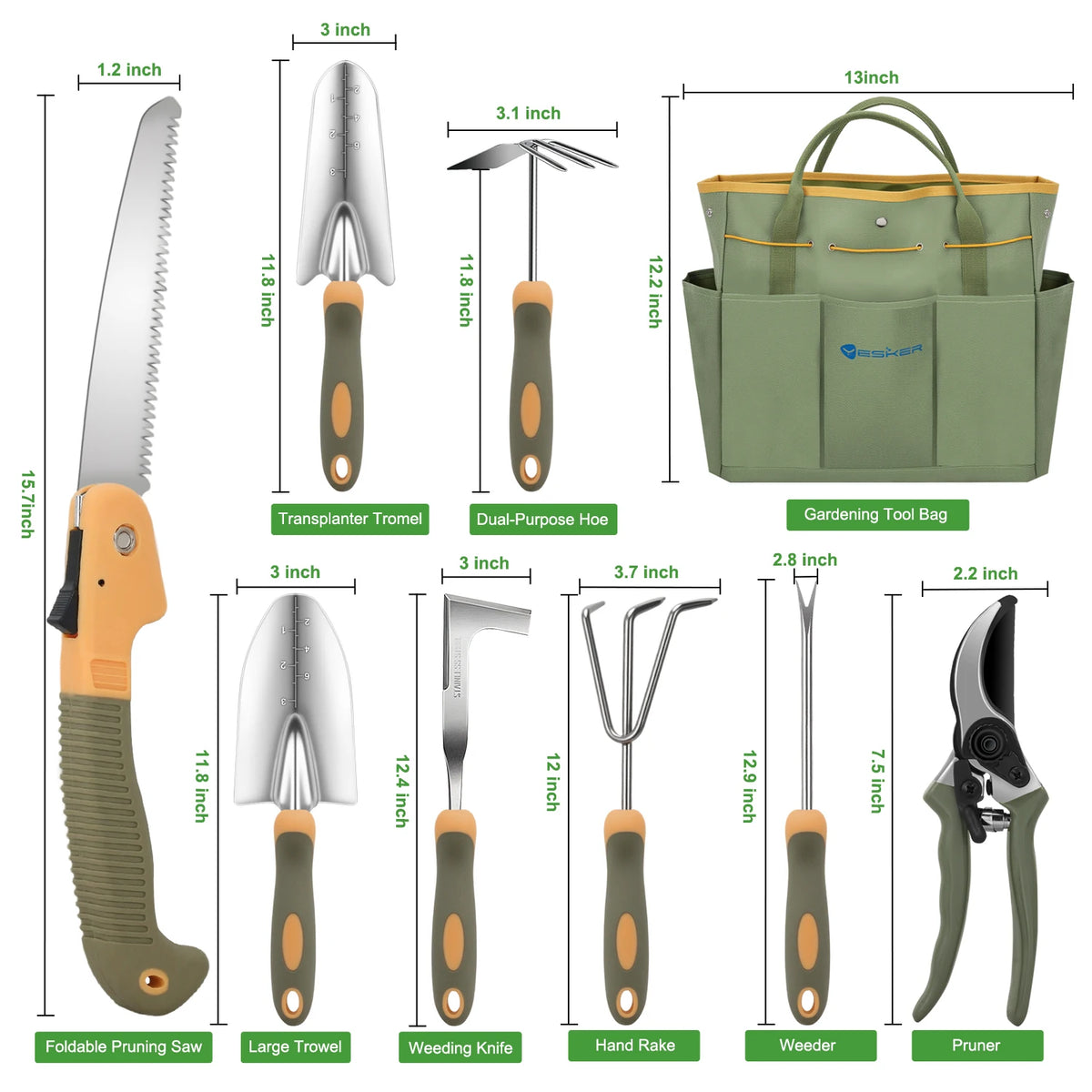 Heavy Duty Gardening Tool Set With Pruning Shears