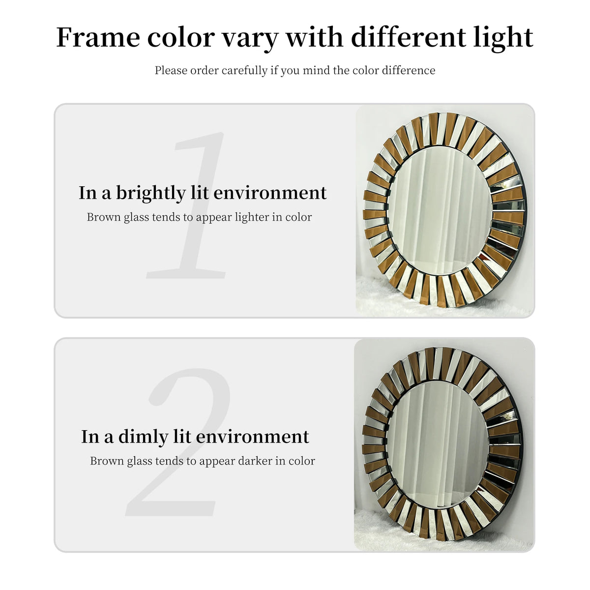 Round Starburst Decorative Wall Mirror for Home Decor