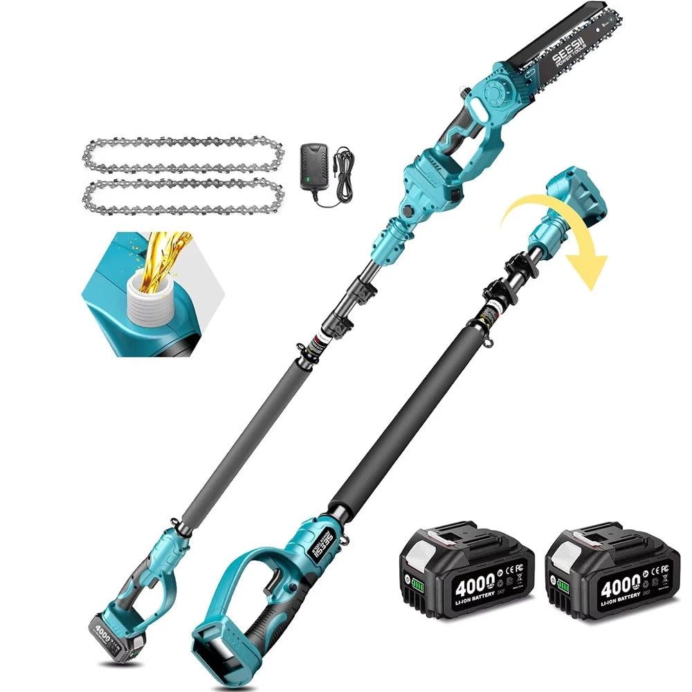 Seesii Brushless Cordless Pole Chainsaw For Garden Pruning