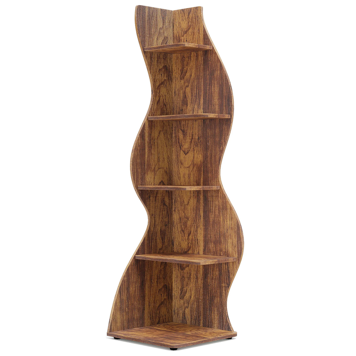 Tribesigns Modern 5-Tier Wooden Corner Bookshelf